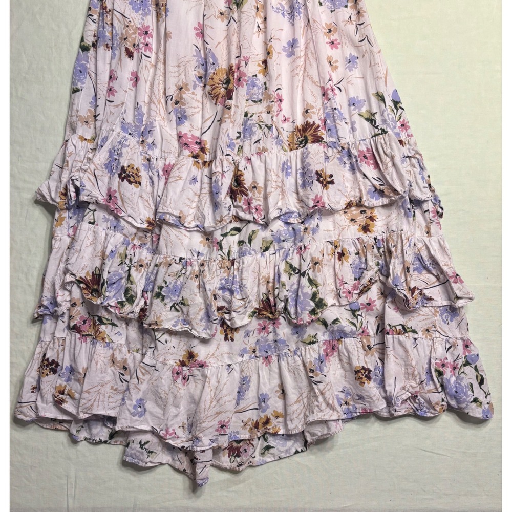 Anthropologie Floral Tiered Cap-Sleeve Midi Dress - SIZE XS Petite - Picture 7 of 16